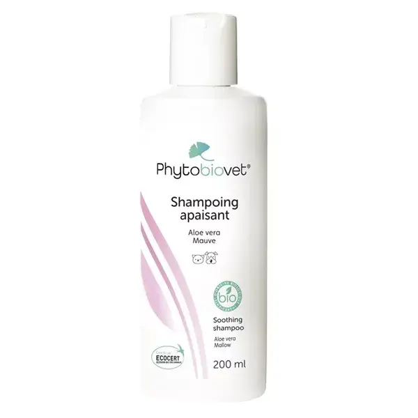 Phytobiovet Shampoing Apaisant Chien et Chat Bio 200ml