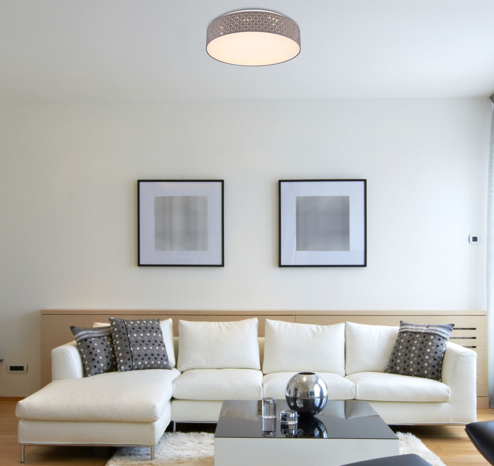 LED-Deckenleuchte - weiß-grau - dimmbar