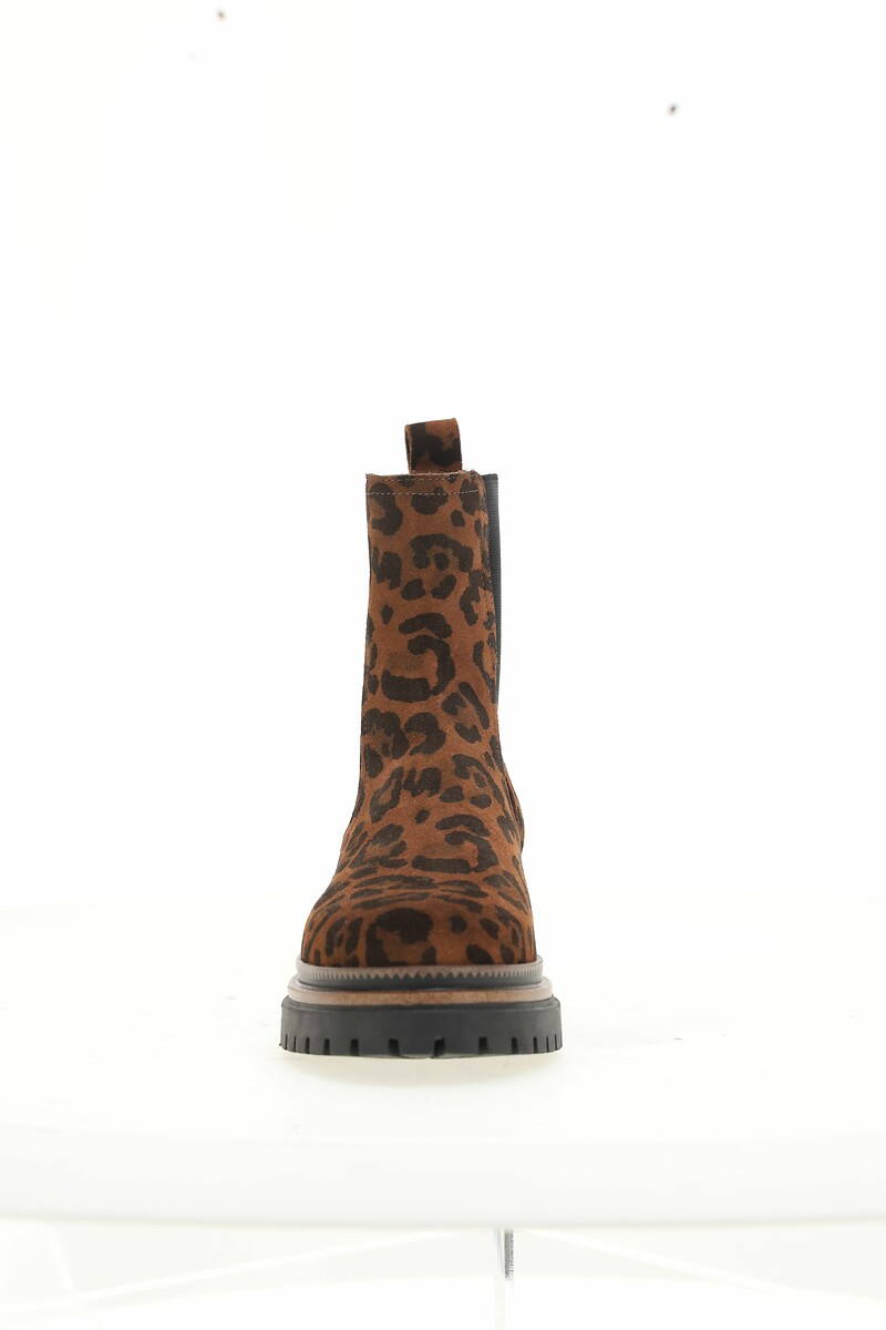 MJUS<br>Botas Chelsea de camurça com estampa de leopardo
