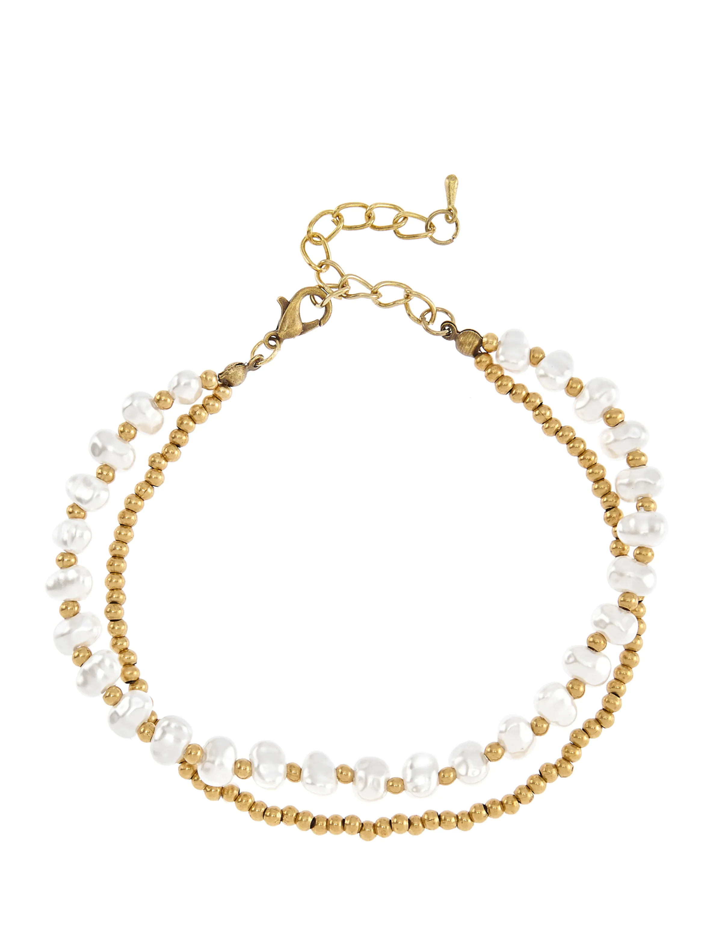 LASCANA Fußkette in goldfarben-ecru