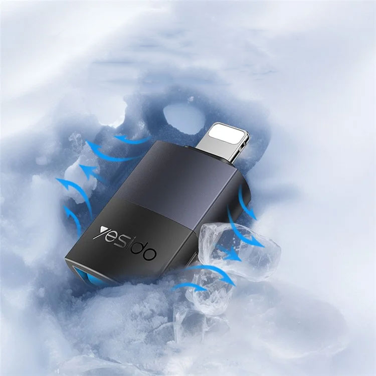 OTG Aluminium USB 2.0 (m) auf Lightning Adapter (w) mit bis zu 480 Mbit/s Datenübertragung - Schwarz