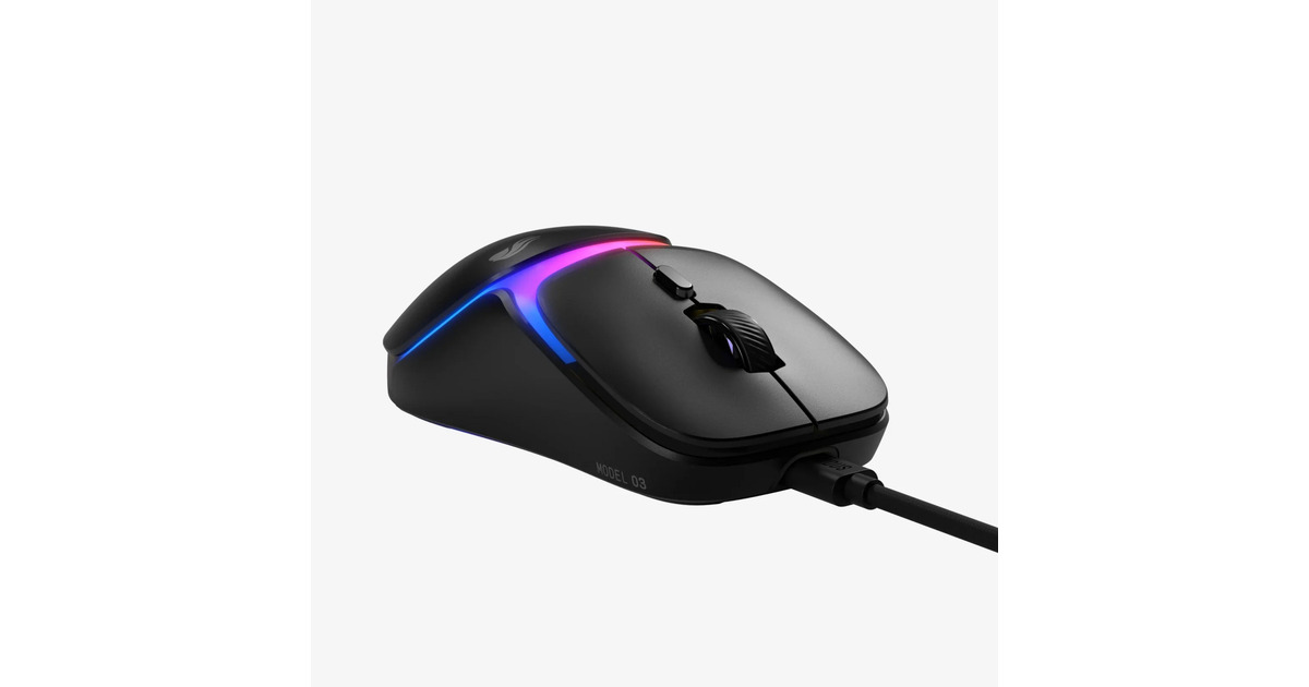 GloriousModel O 3 Wired gaming muis  (Zwart (mat), Tot 30.000 dpi, RGB)