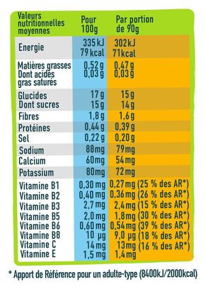 Purée énergétique Andros Sport Fruits mixés Pomme/Mangue/Fruit de la passion - 90g
