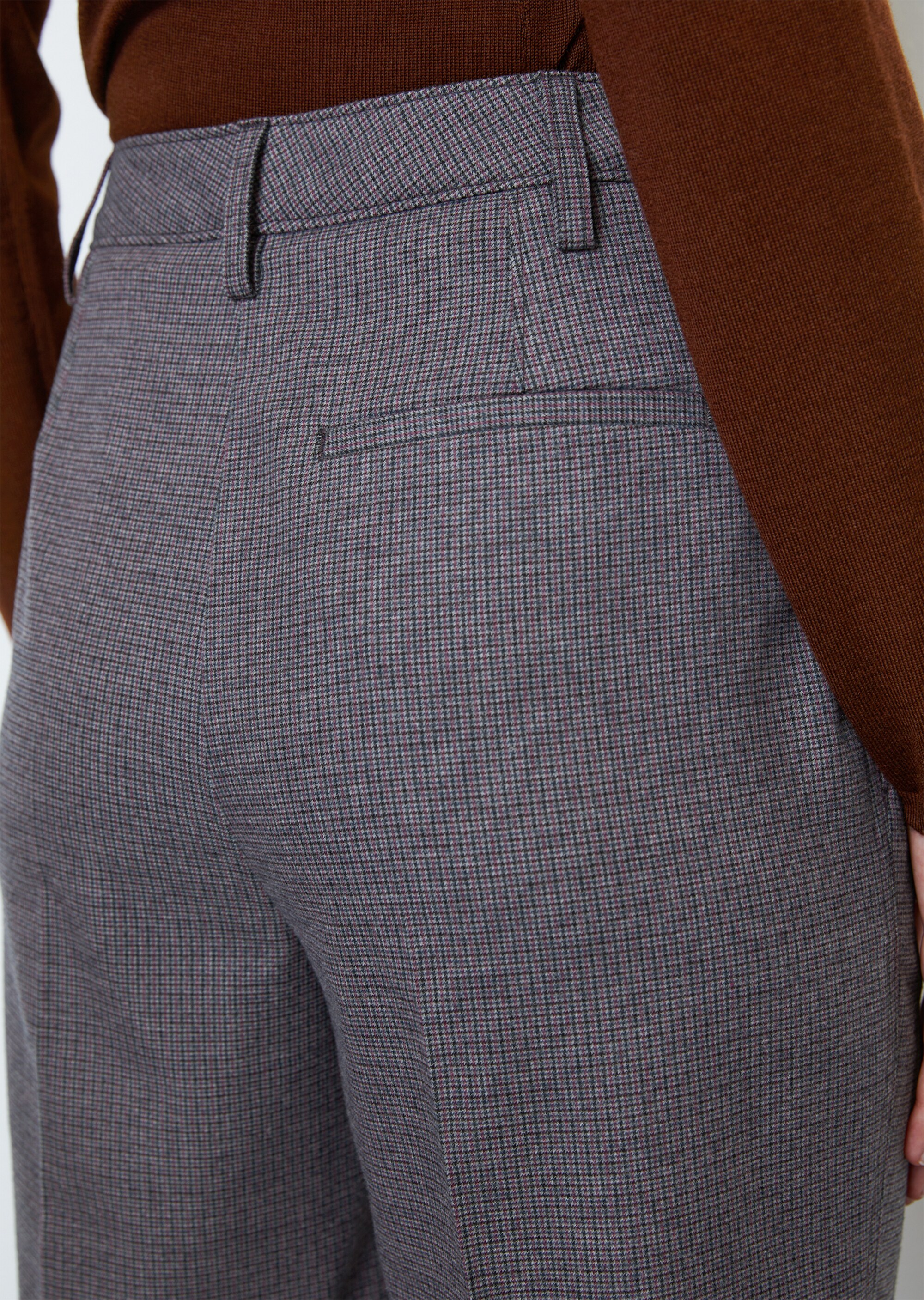 Feingemusterte Flanell-Chino tapered mit reycelten Materialien