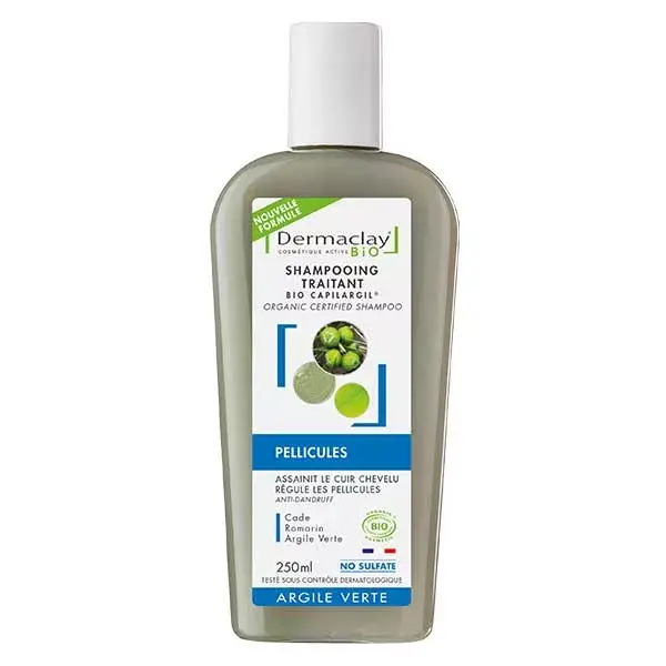 Shampoo Dermaclay Organic Anticaspa com Argila Verde 250ml