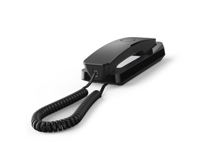 Gigaset Tischtelefon Desk 200 Schwarz Das platzsparende, schnurgebundene Tisch- und Wandtelefon