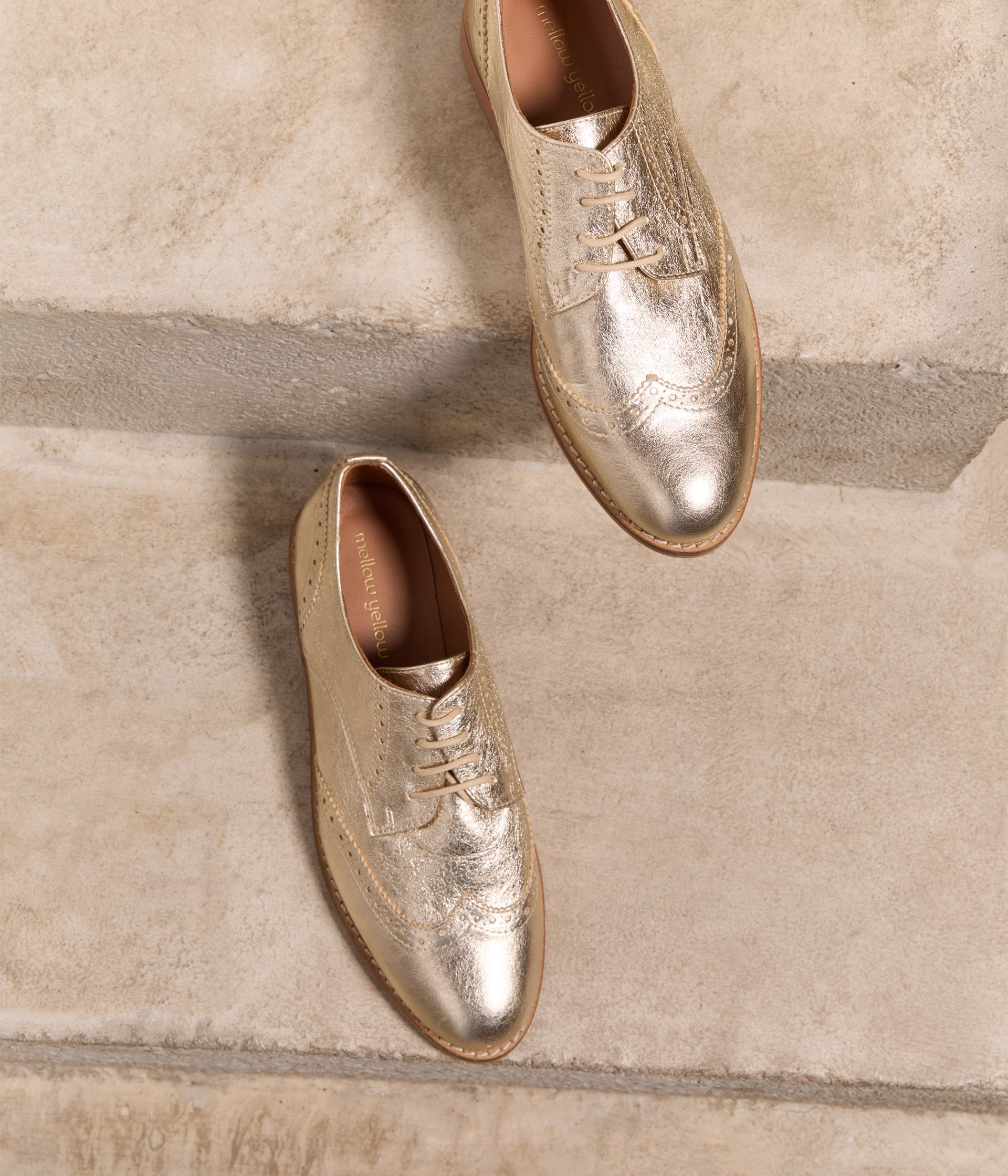 Derbies cuir doré Florence