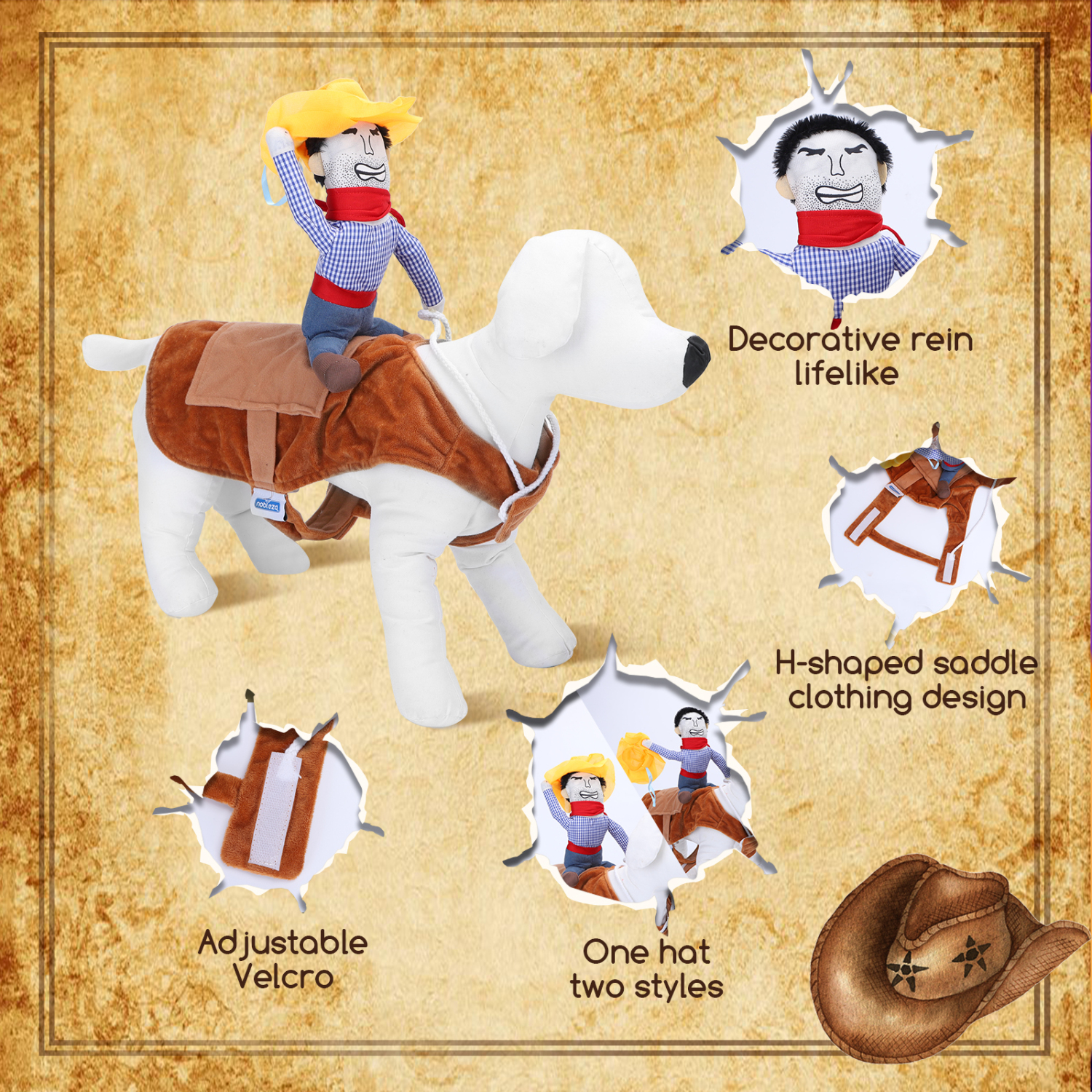 Fantasia de Cowboy Nobre para Cães
