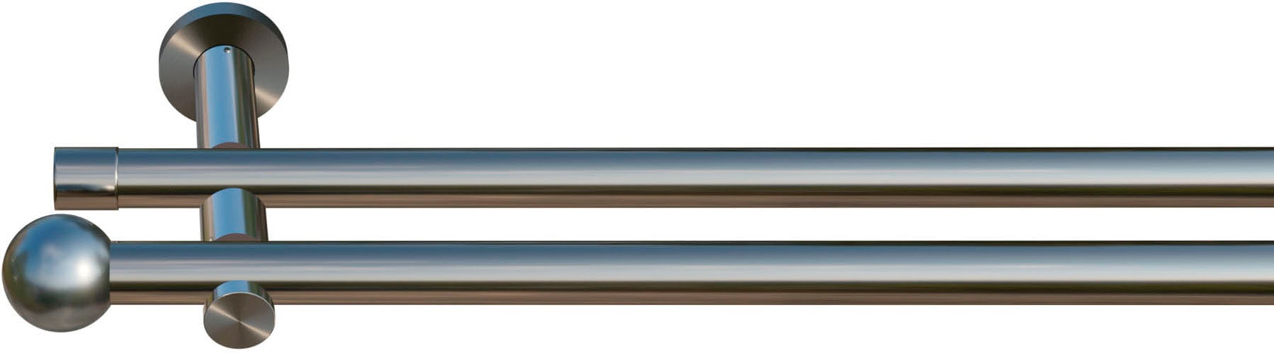 indeko Gardinenstange »Colombes« Ø 20 mm 2 läufig-läufig Wunschmasslänge Komplett-Set inkl.  Montagematerial