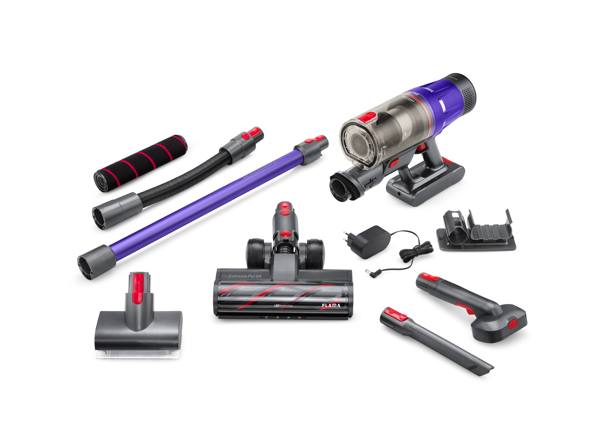 ASPIRADOR VERTICAL FLAMA 1648FL PROEXTREME PET 85 25.2V