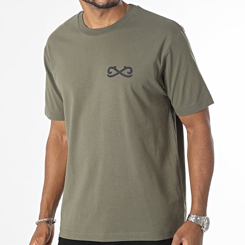 Tee Shirt Oversize Infini Vert Kaki Noir