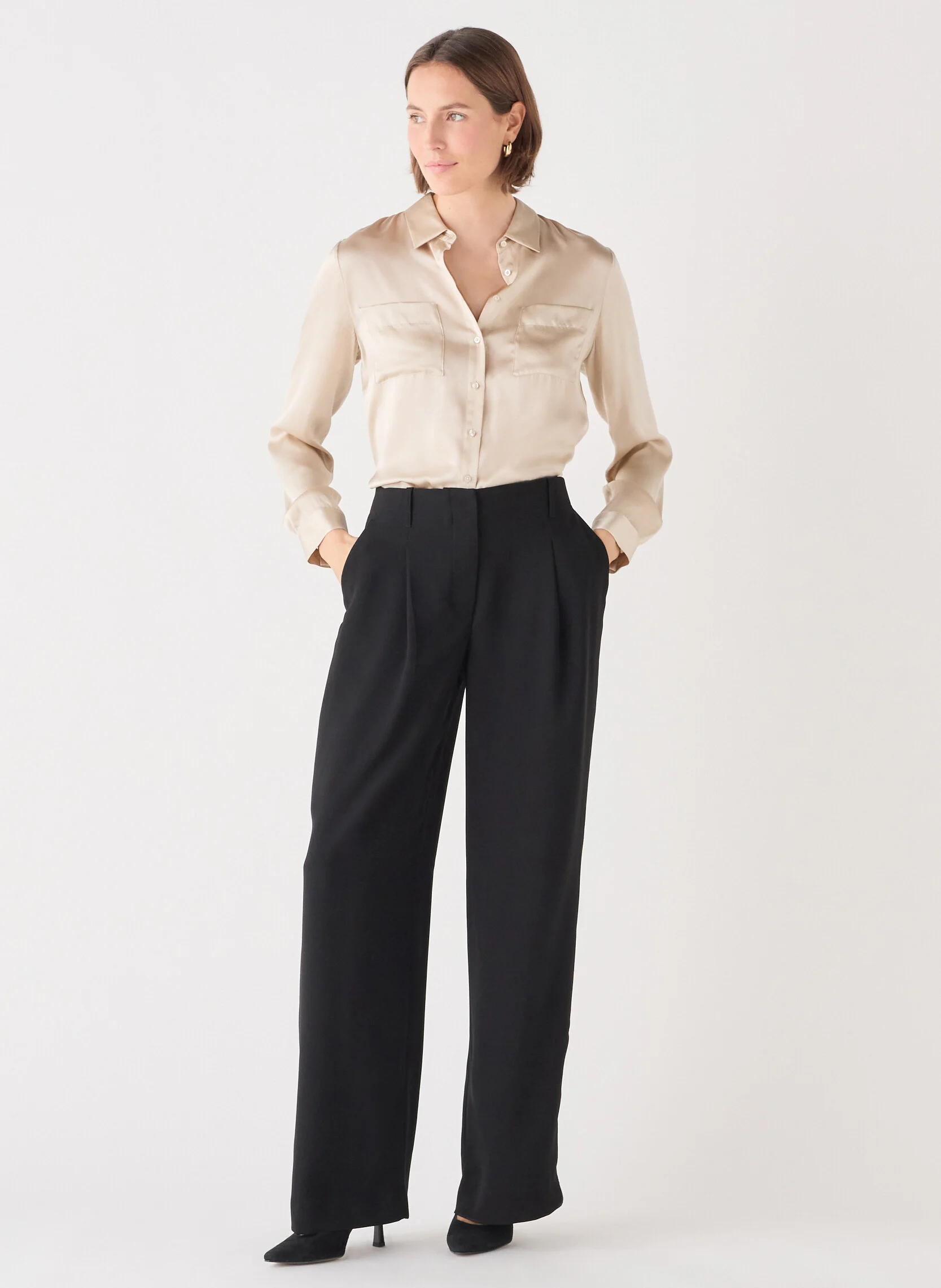 PRINCIPE2 - Pantalon large à strass | Noir