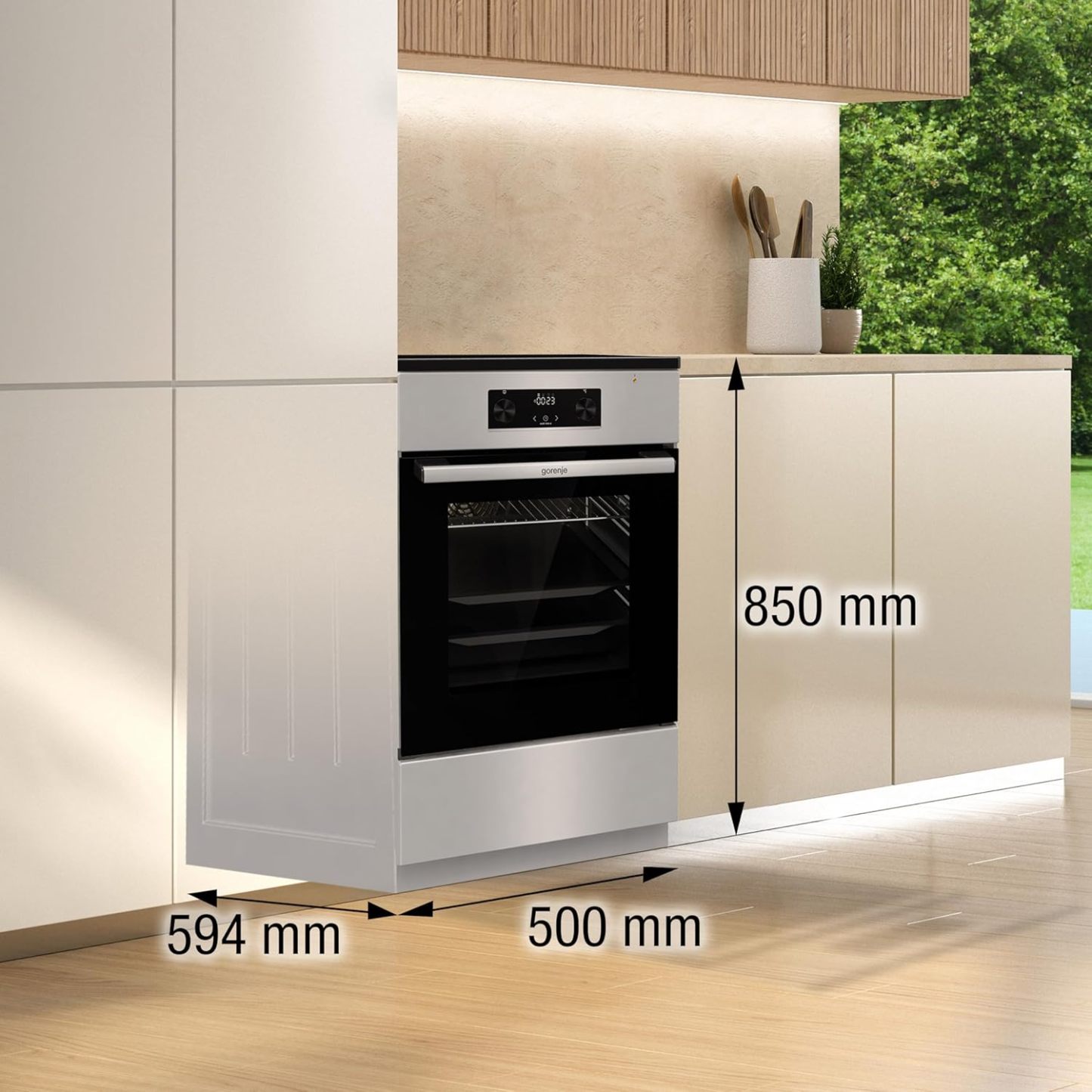 Gorenje GEIT5C61SPG Standherd mit Induktionskochfeld, 50 cm, 70 Liter,Silber, PerfectGrill, AirFry, FrozenBake, Pizza Mode 300°C, AquaClean, Made in Europe, inox