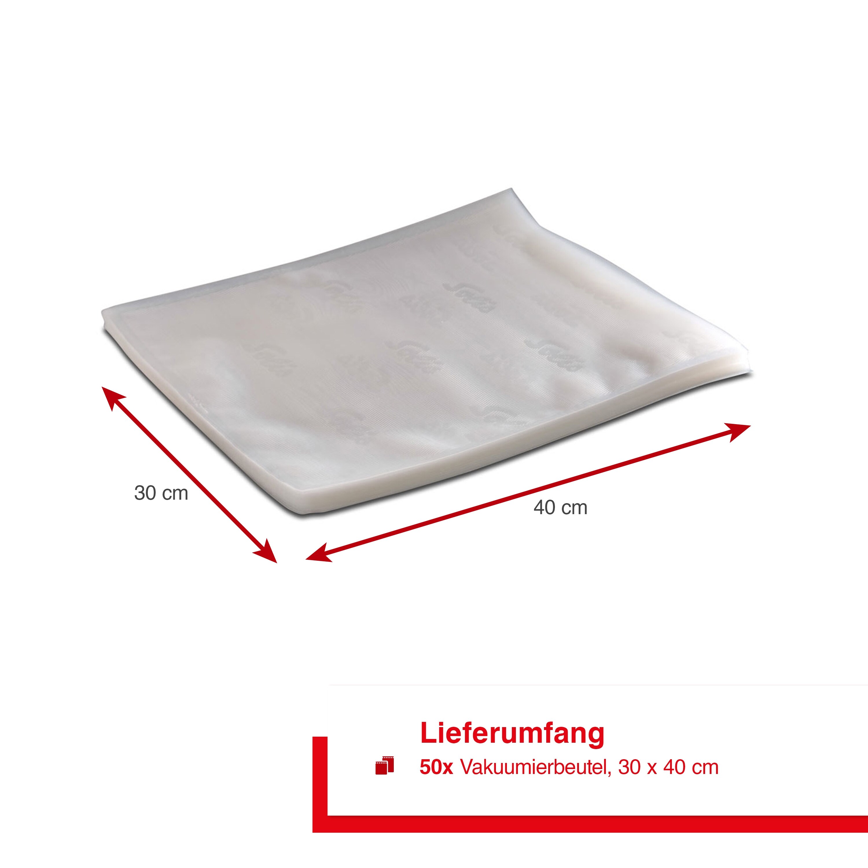 Solis Vakuumierbeutel 50 Stück, 30 x 40 cm, BPA-frei, Dicke 110 µm