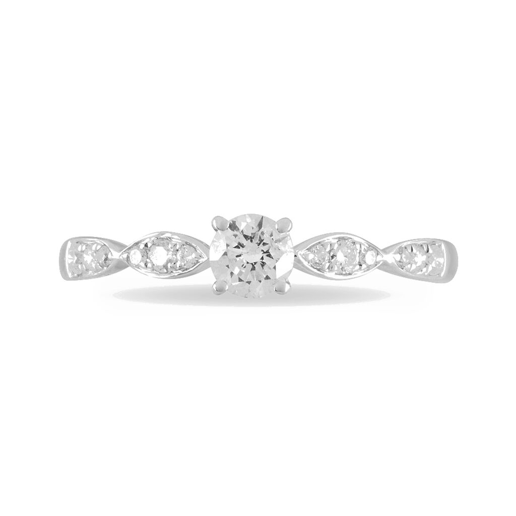 Bague Solitaire Etoile Or Blanc Diamant