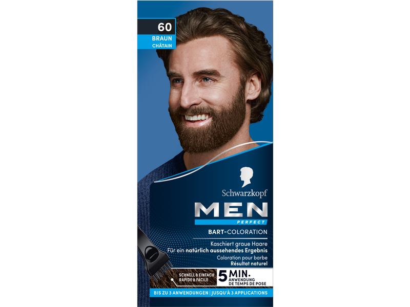 Schwarzkopf Men Perfect Barttönung Perfect Bart 60 Braun Bart-Coloration sorgt für ein diskretes und natürlich aussehendes Ergebnis