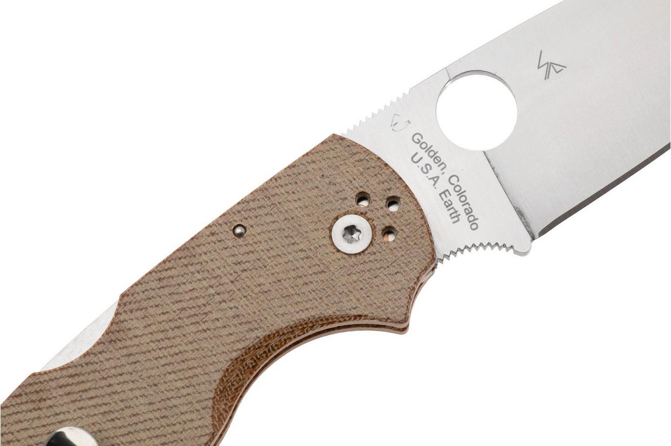 Spyderco Native Chief CPM Cru-Wear C244MPCW Brown Canvas Micarta zakmes