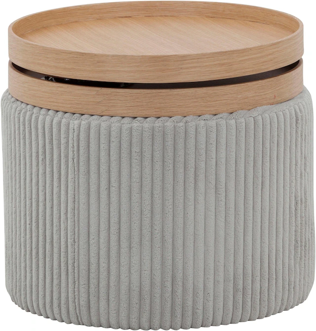 SalesFever Beistelltisch »Coffeetable in minimalistischer Optik« Bewegliche Tabletts trifft modernen Cordbezug