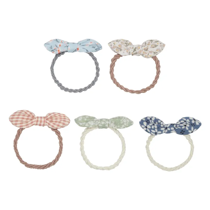Mimi & Lula Lot 5 Chouchous Flora Nœud | Crème
