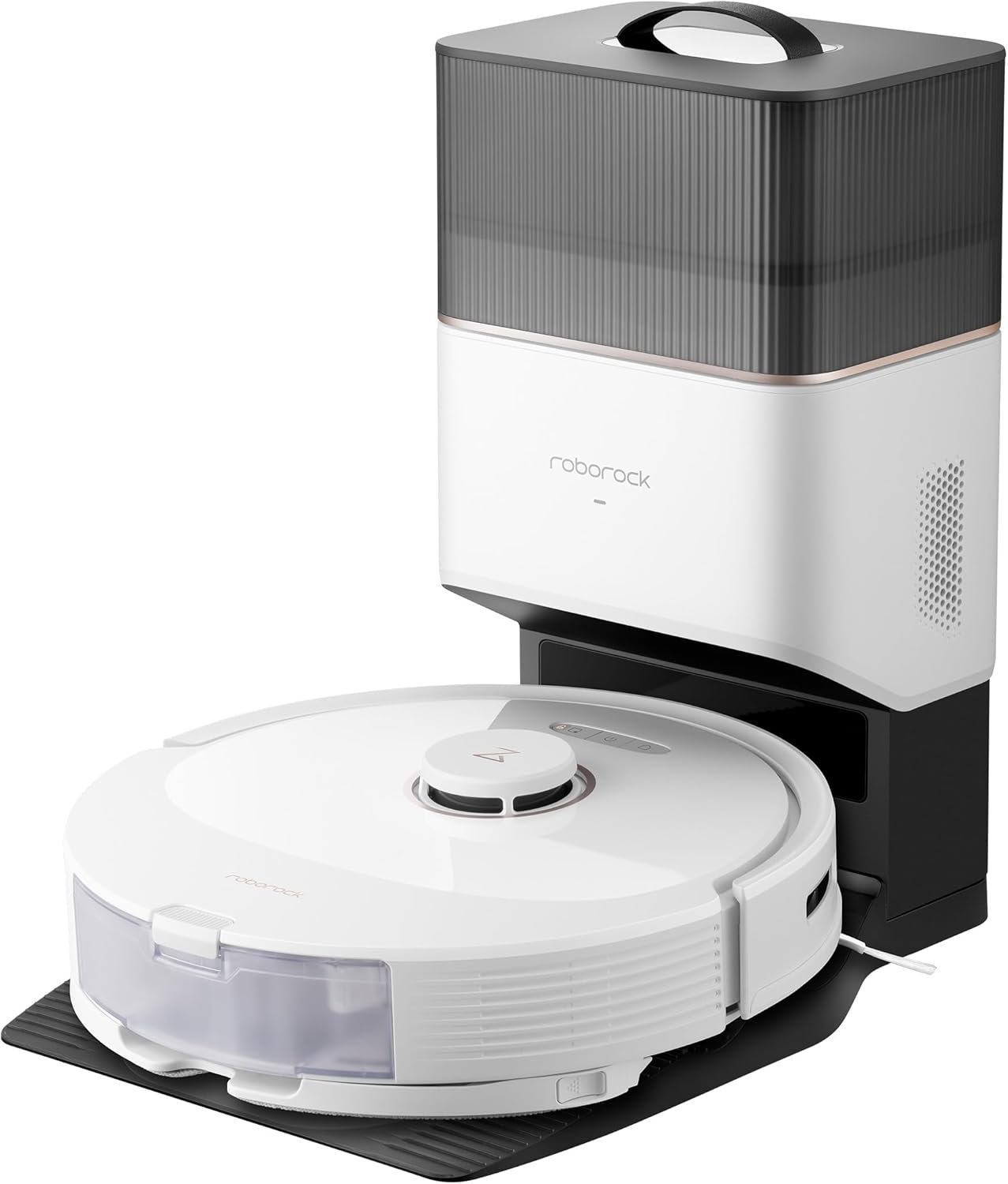 roborock Q8 Max+ Robot Vacuum Cleaner with Self-Draining Suction Station (7 Weeks) / DuoRoller Brush / 5500 Pa Suction Power/No-Go Zones/Cleaning Along The Floor Lines/App (Q7 Max+ Upgrade)