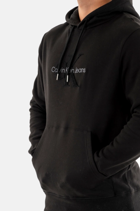 Sweat calvin klein jeans chenille monologo beh black