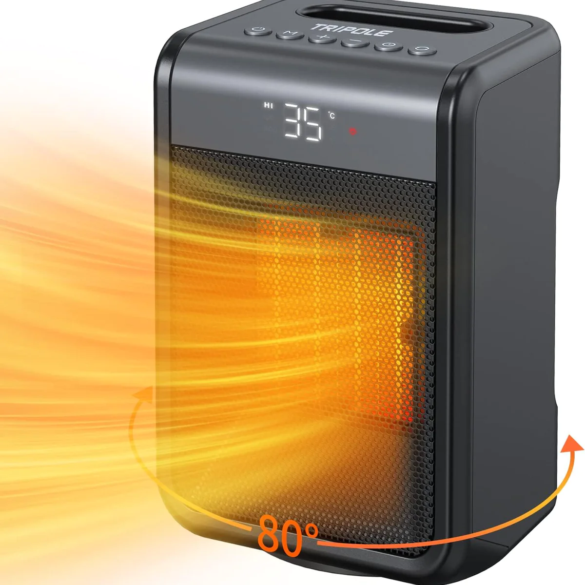 Chauffage Électrique Oscillant À 80° en Céramique PTC 1500W noir Vendo