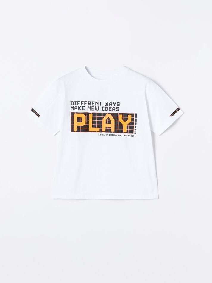 Camiseta esportiva estampada - Branca