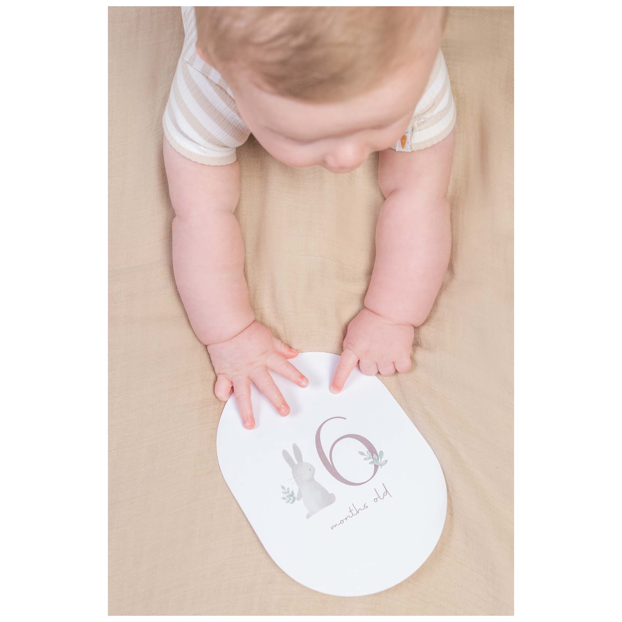 Baby Bunny Mijlpaal Kaarten beige