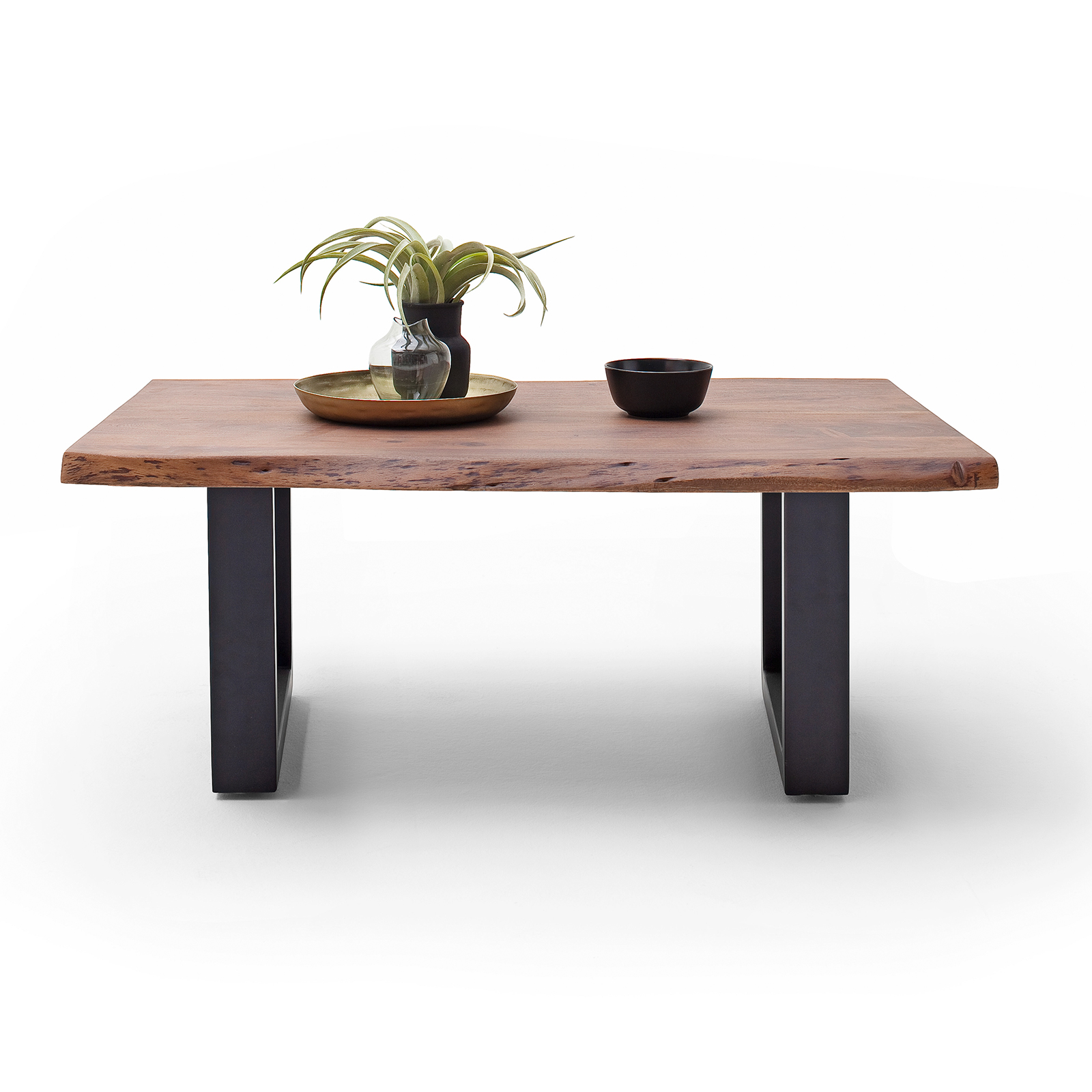 Couchtisch CARTAGENA - Akazie Walnuss-anthrazit - U-Gestell - 110x70 cm