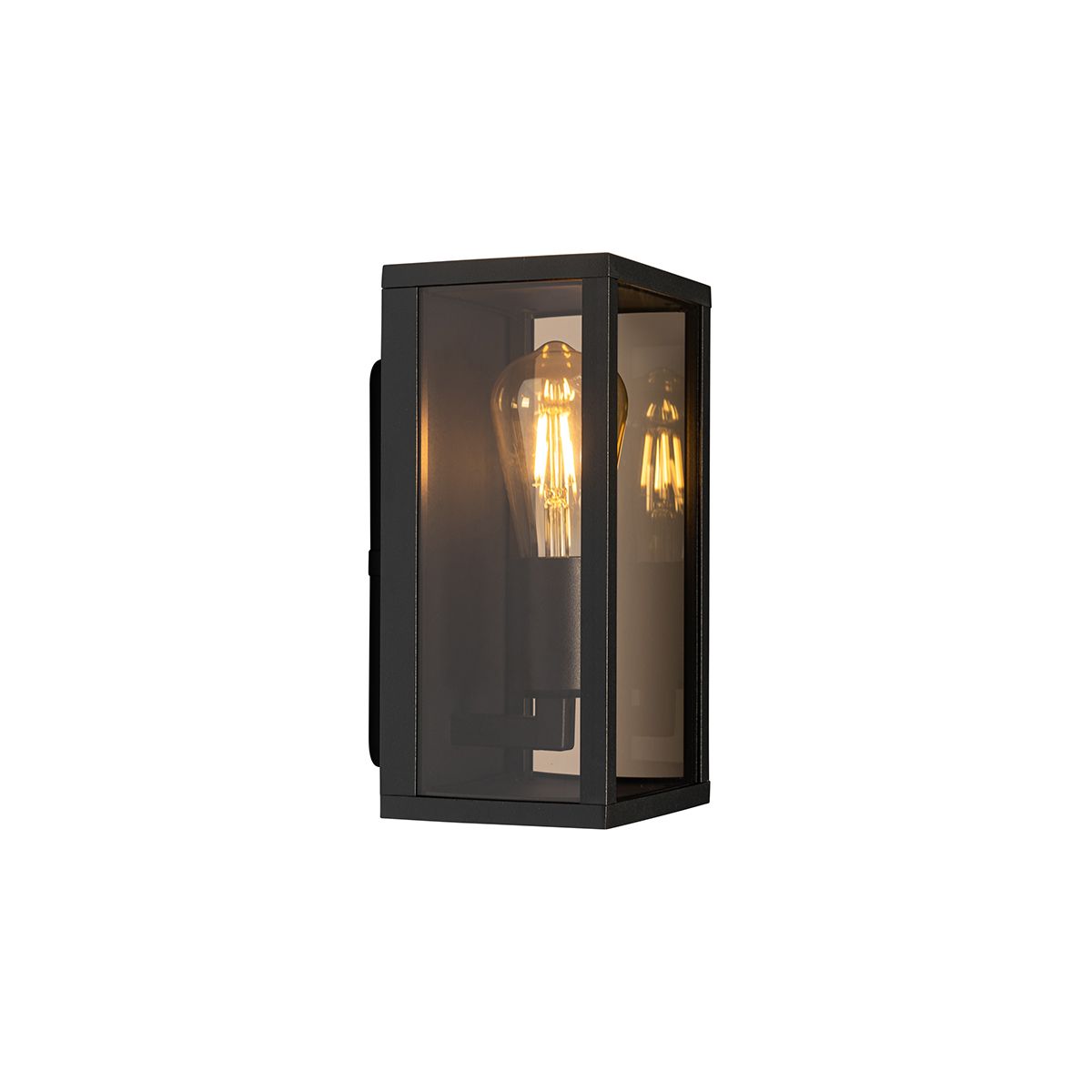 Buiten wandlamp zwart met smoke glas 26 cm IP44 - Charlois