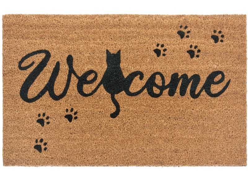 Hanse Home Fussmatte Cat Paws 45 cm x 75 cm, Braun/Schwarz Rutschfeste Türmatte