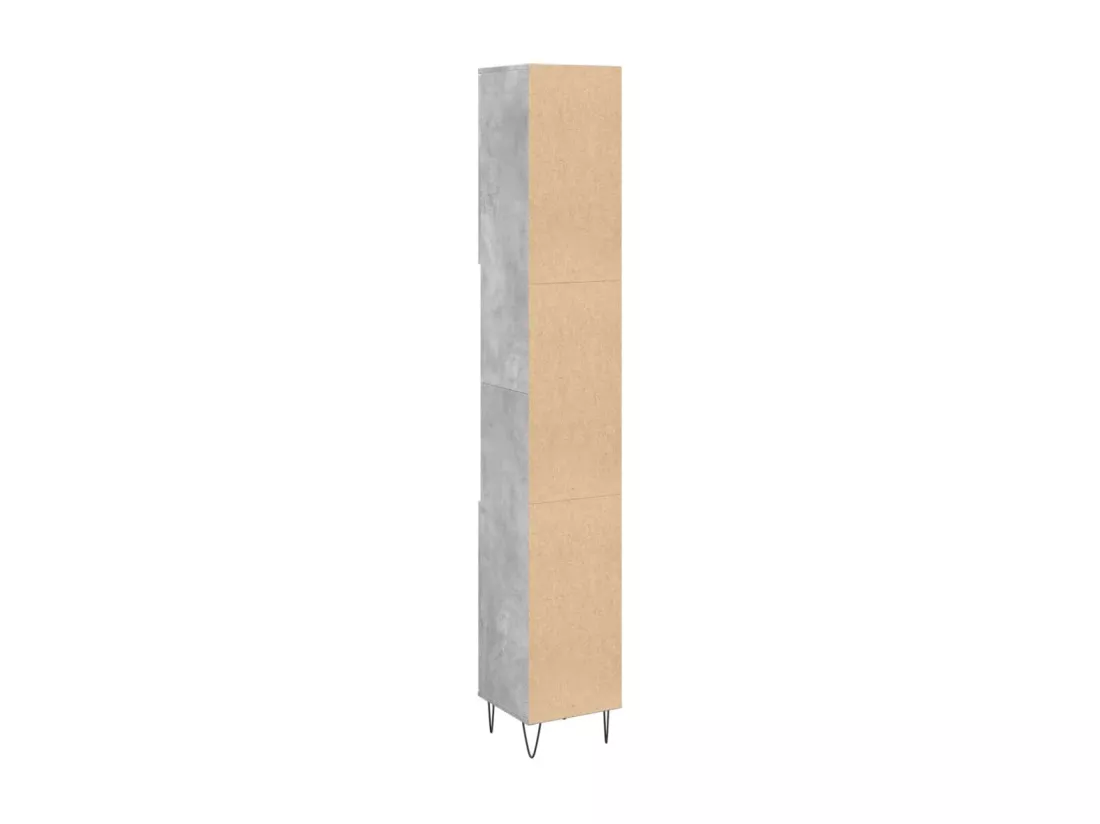 Armoire de salle de bain gris béton 30x30x190 cm