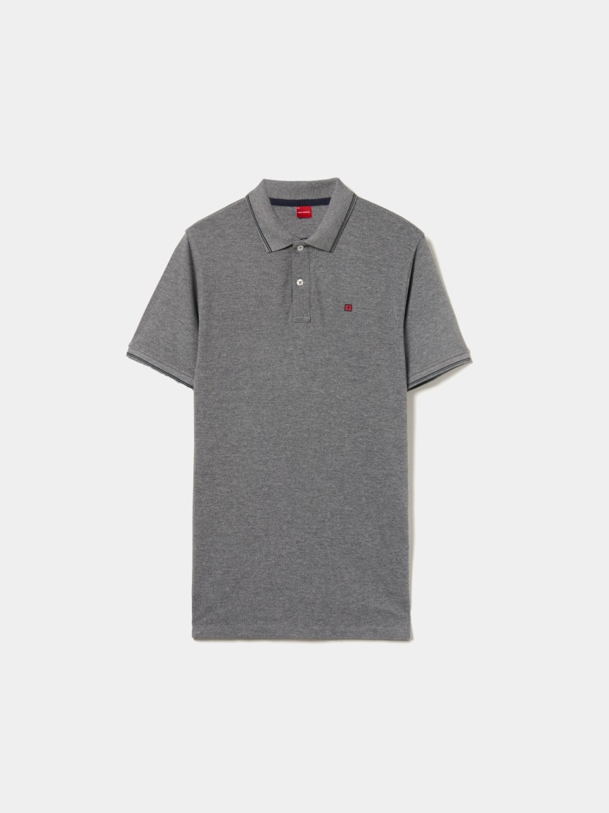 Polo piqué regular fit em algodão