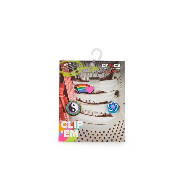 CROCS LOT DE 3 JIBBITZ COLORFUL LACE BACKER