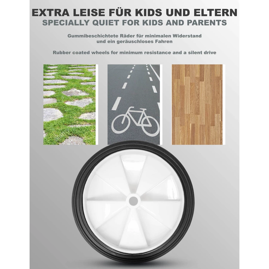 PROMETHEUS BICYCLES® Sützräder Universell für 12 bis 18 Zoll weiss