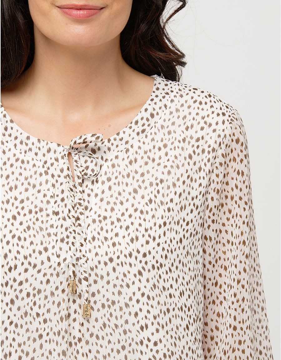 Blouse ample motif écru