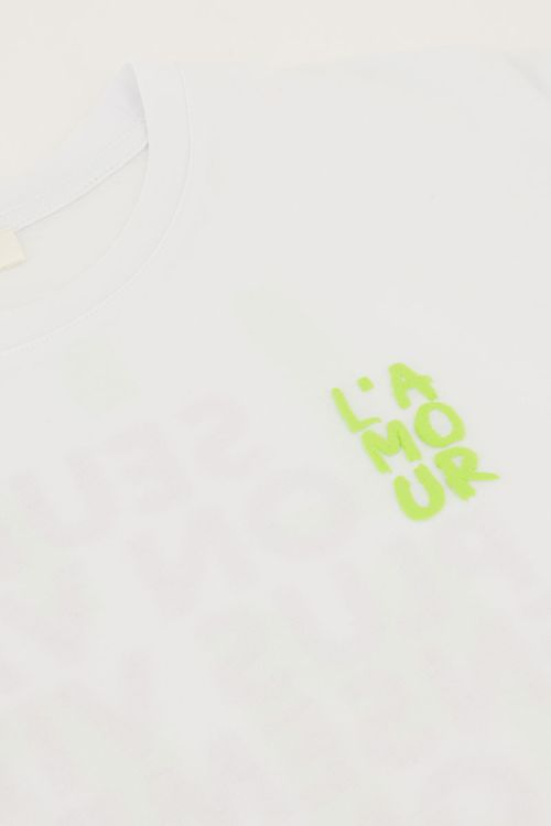 Wit T-shirt met groene 