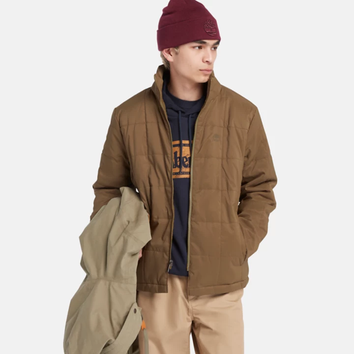 Jaqueta parka Snowdown Peak 3 em 1 com cauda de peixe, resistente à água, para homens, na cor verde.