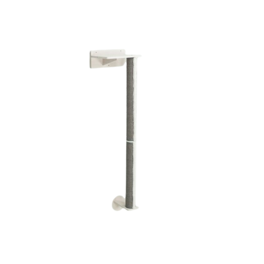 Conjunto de acessórios de parede Trixie com poste vertical de sisal branco e cinza para gatos.