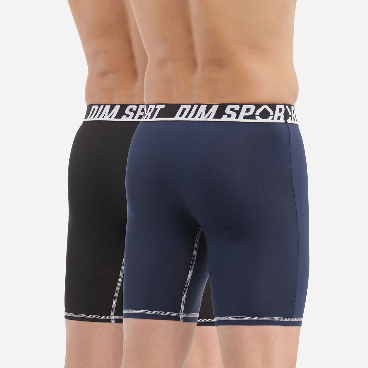 Conjunto de 2 cuecas boxer compridas com suporte firme.