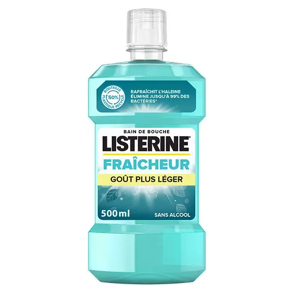 Listerine Fraîcheur Bain de Bouche Quotidien Fraîcheur Goût Plus Léger 500ml