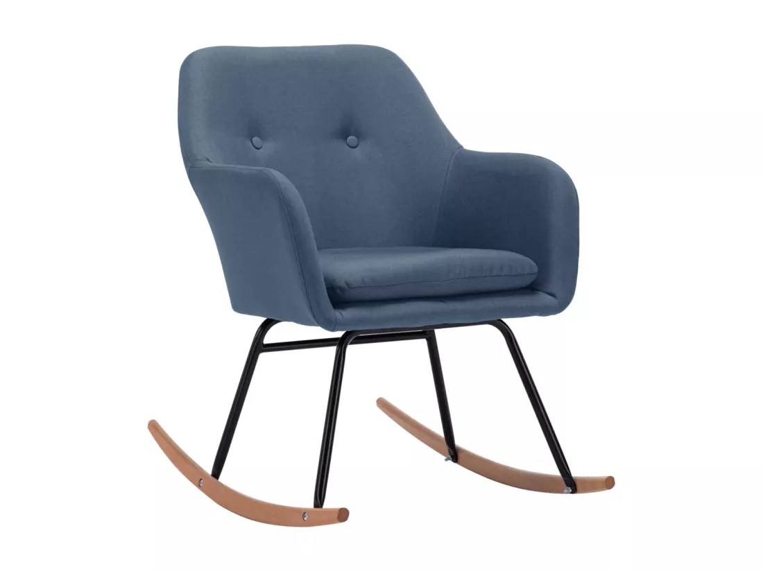 Chaise à bascule Bleu Tissu