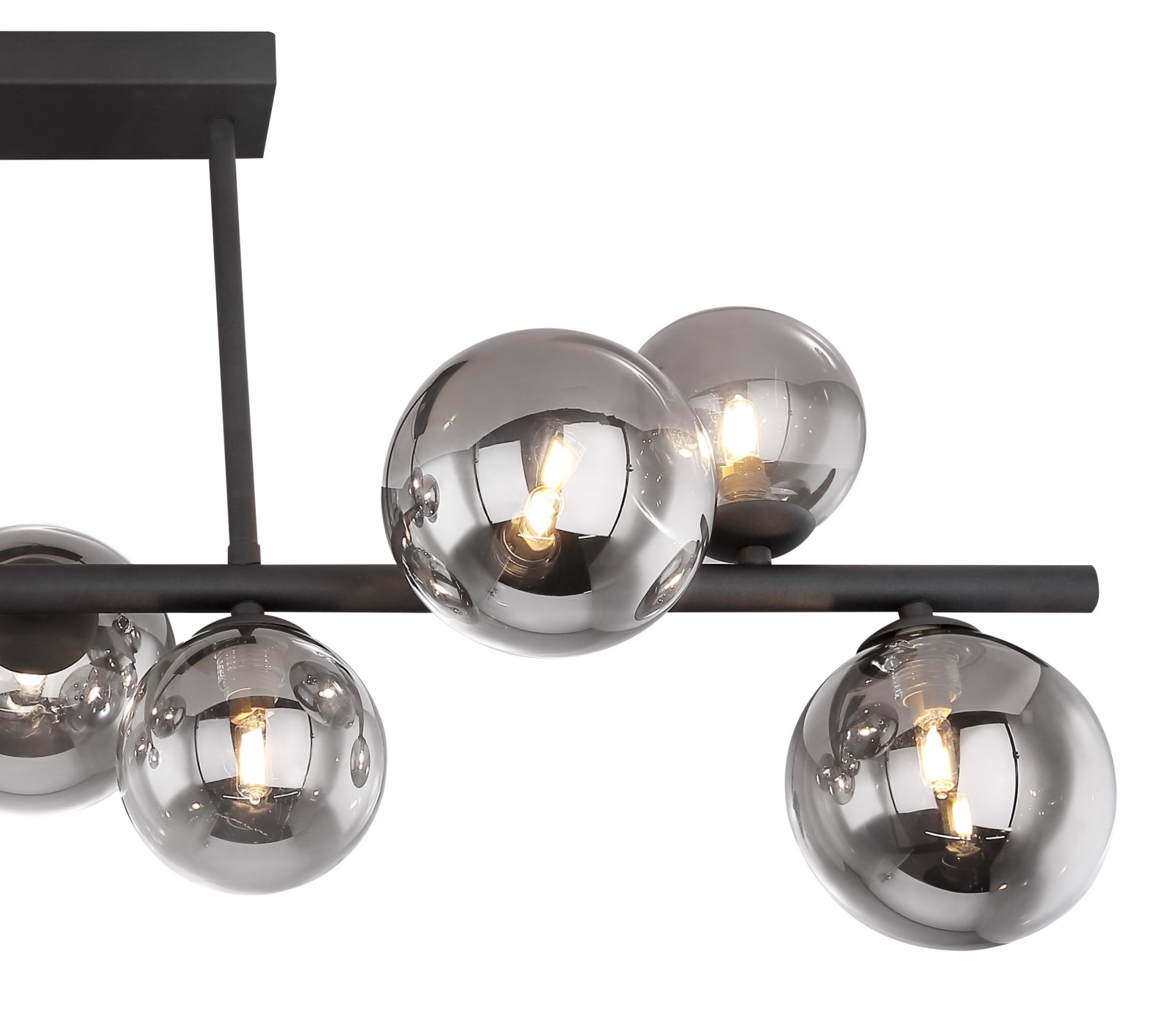 LED-Deckenlampe - schwarz matt - Metall - 80 cm breit