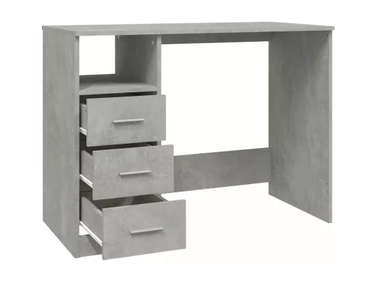 Bureau avec tiroirs Gris béton 102x50x76 cm Bois d'ingénierie