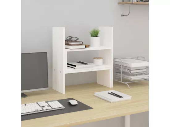 Support pour moniteur Blanc (39-72)x17x43 cm Bois de pin solide