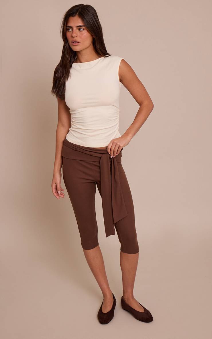 Marron Capri Ultra Doux Avec Détail Taille Enveloppante