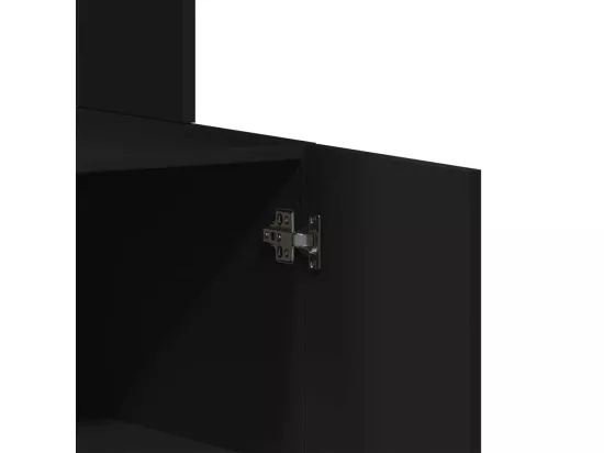 Armoire de cuisine noir 95x50x180 cm bois d'ingénierie