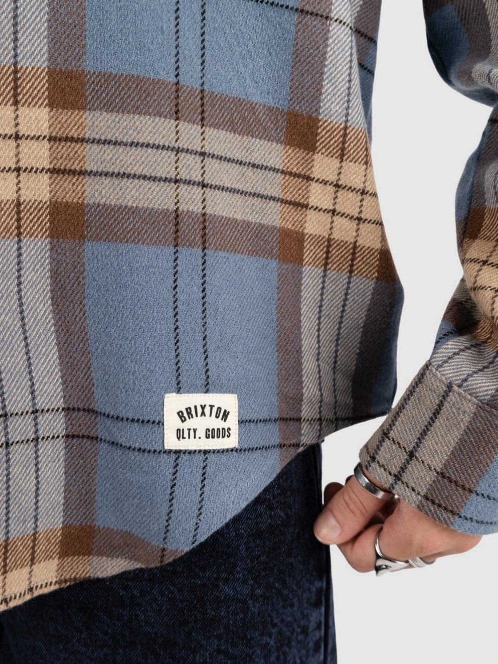 Brixton Bowery Classic Flannel Shirt flt ble/pinecone bwn plai
