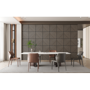 Lattenwand tegel Hongaarse punt 55,3x55,3 cm walnoot, dikte 22 mm - 2 stuks per pak