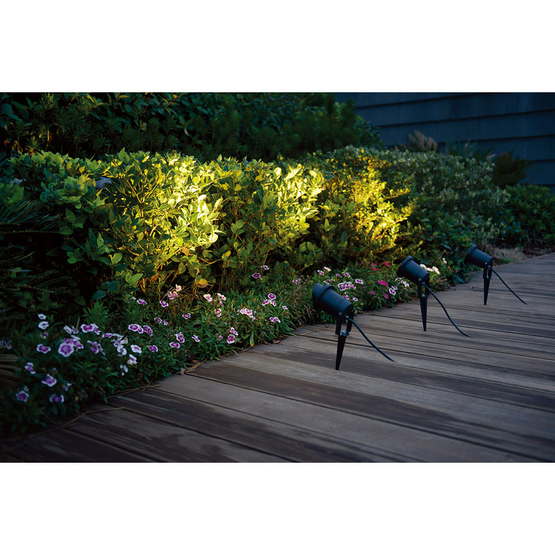 Tuinspot met grondpen Zwart